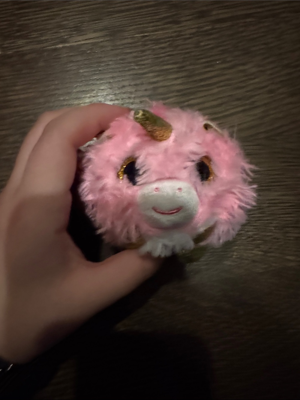 Ty Pink Plush Unicorn Small Pet Toy with Gold Horn